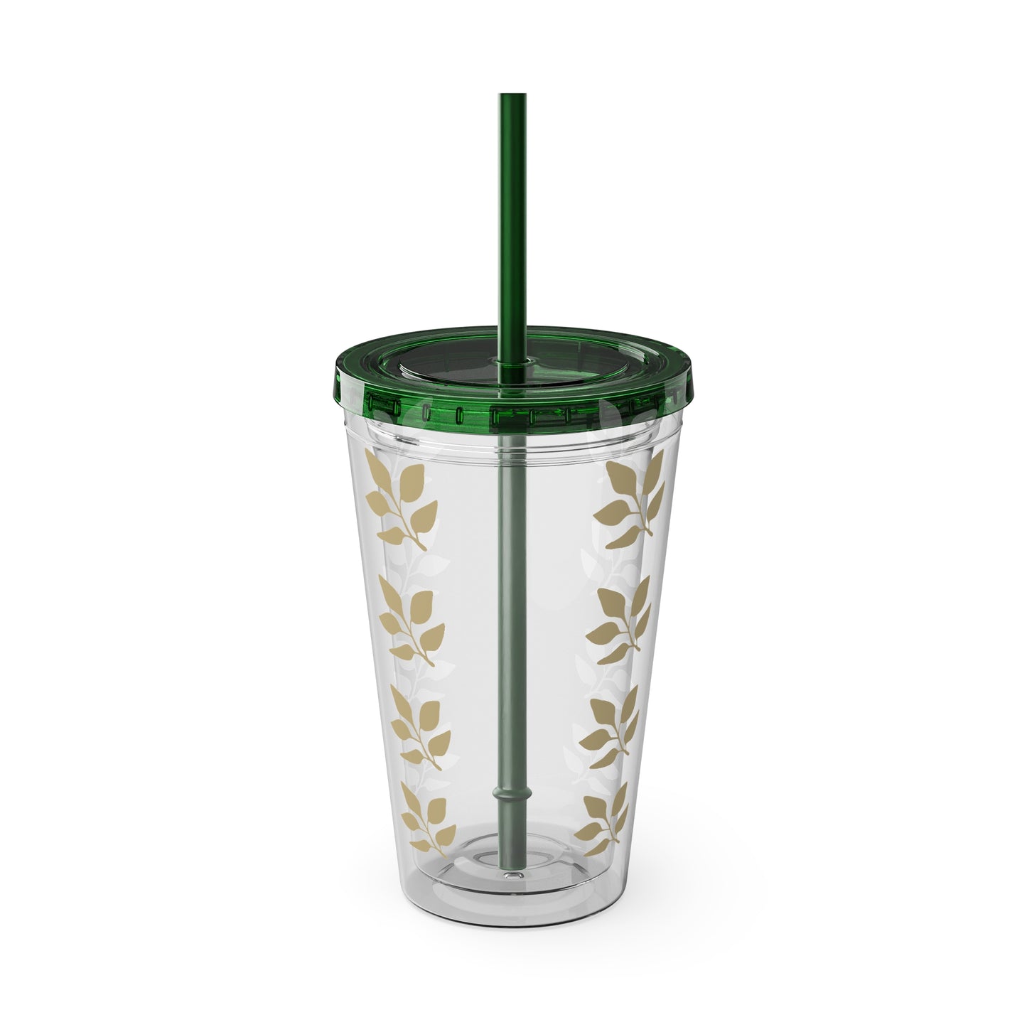 Sunsplash Floral Tumbler with Straw - 16oz Clear Drinkware