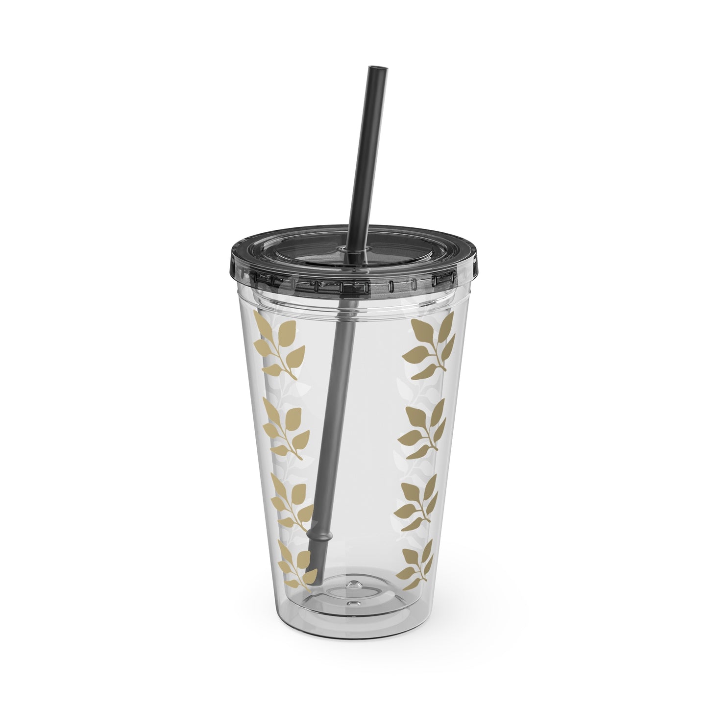 Sunsplash Floral Tumbler with Straw - 16oz Clear Drinkware