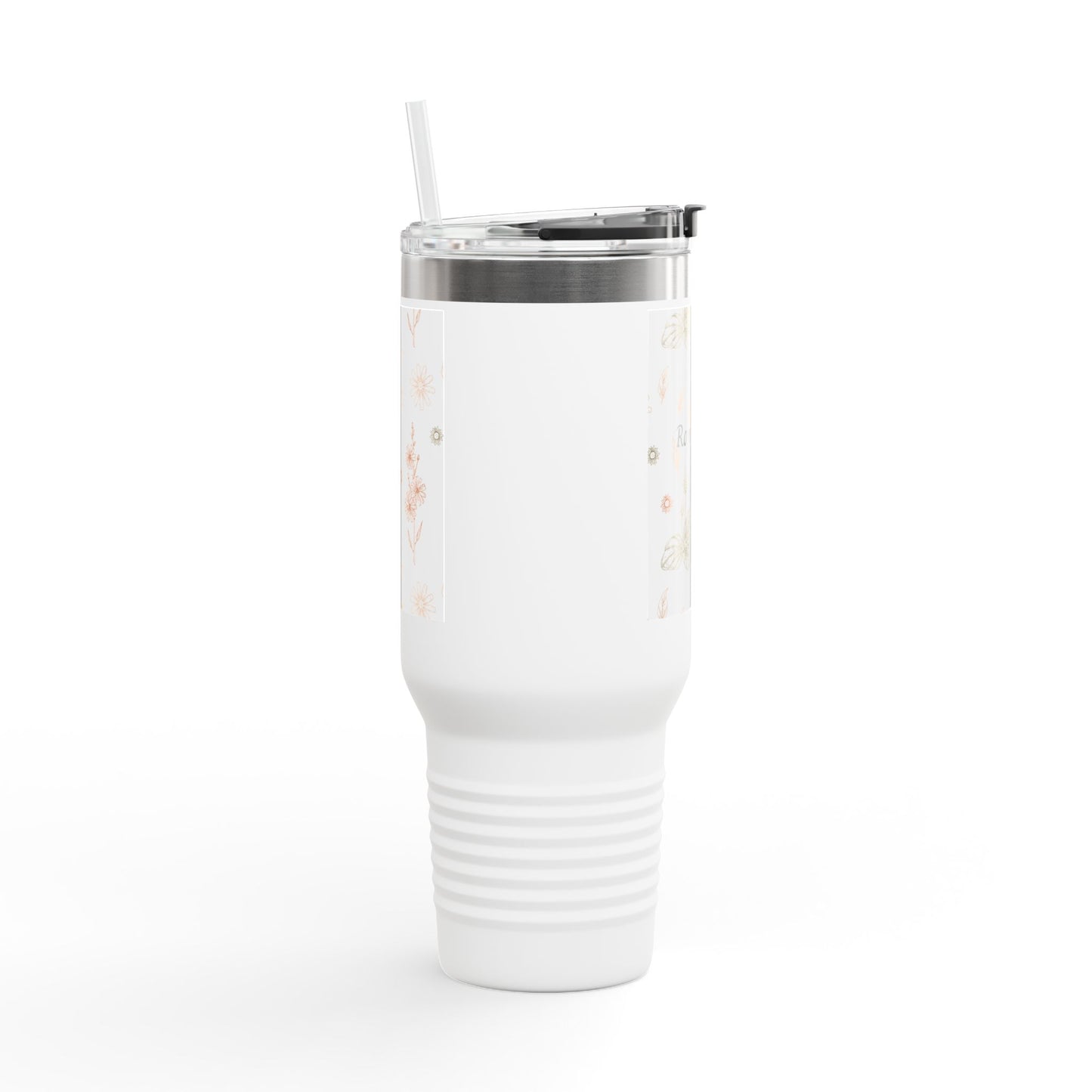 Romanticize Your Life Insulated Travel Mug - 40oz Floral Design