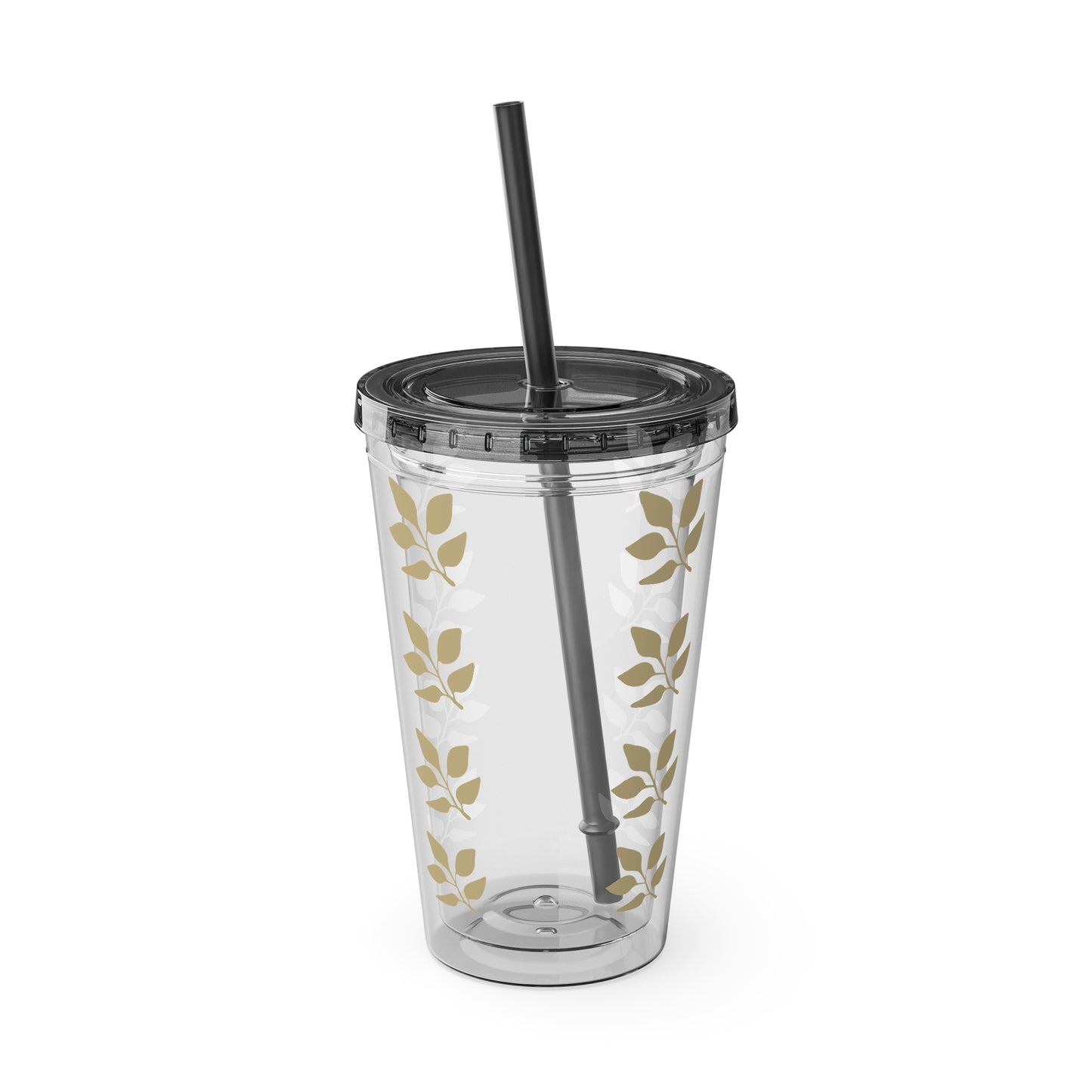 Sunsplash Floral Tumbler with Straw - 16oz Clear Drinkware
