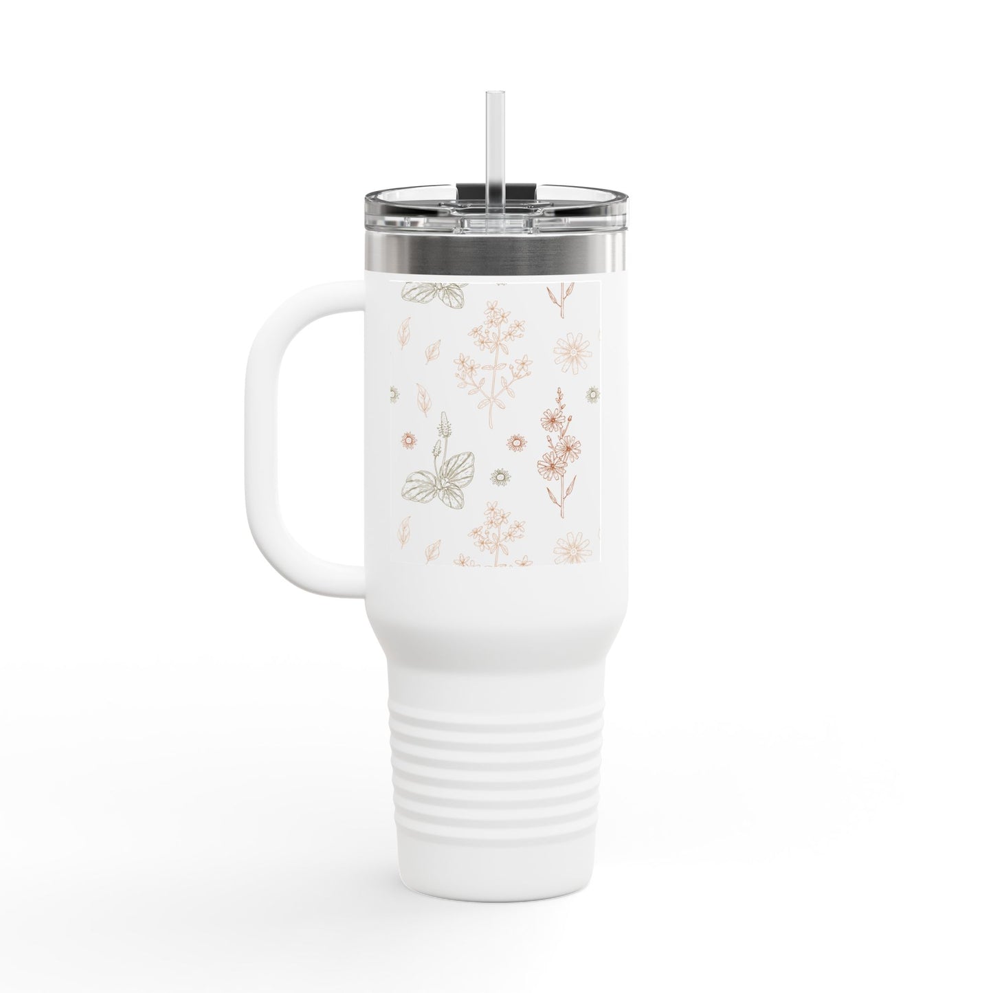 Romanticize Your Life Insulated Travel Mug - 40oz Floral Design