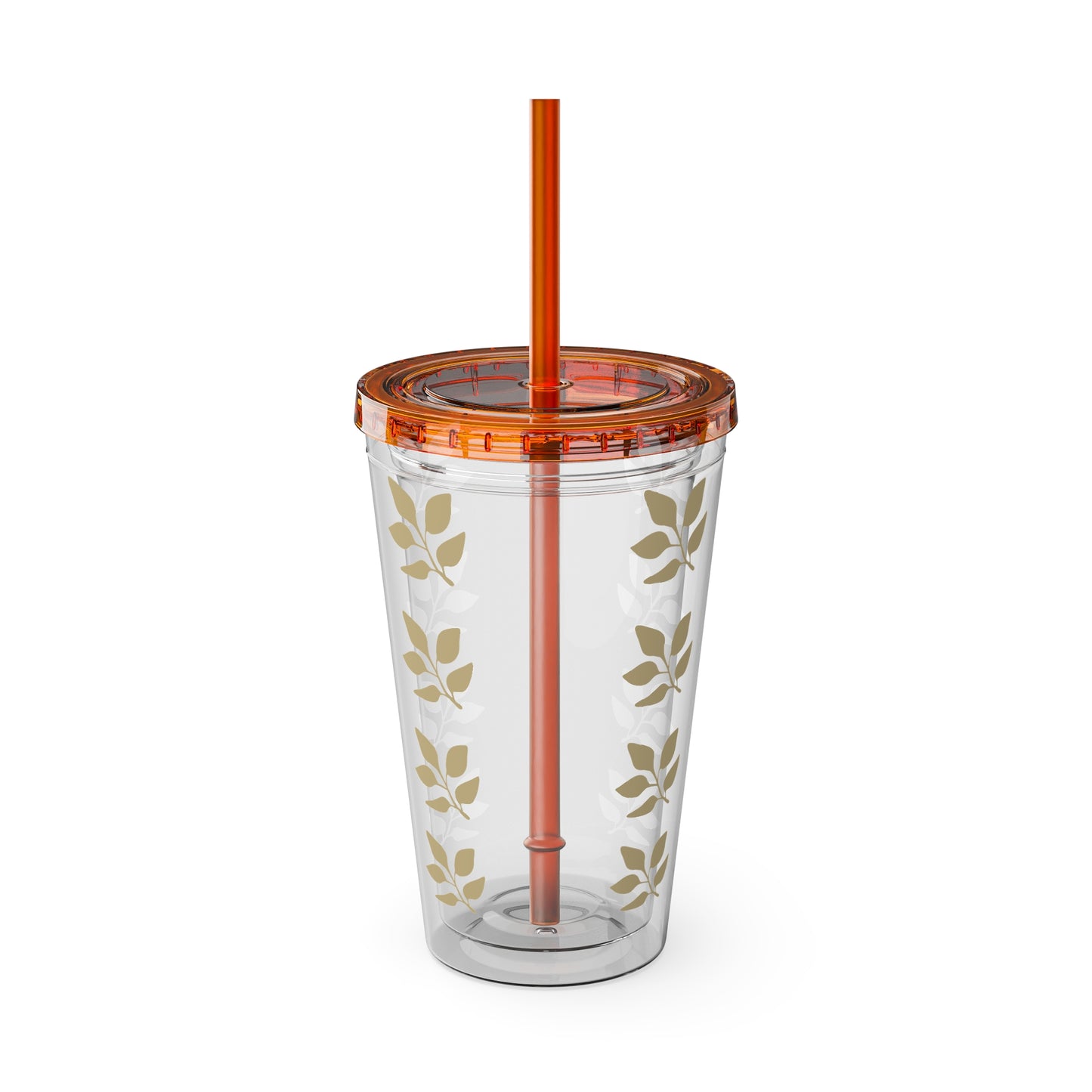 Sunsplash Floral Tumbler with Straw - 16oz Clear Drinkware