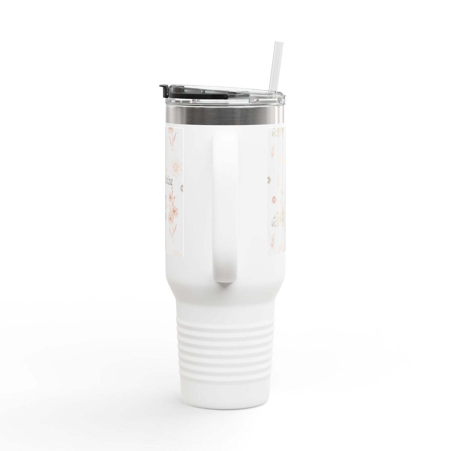 Romanticize Your Life Insulated Travel Mug - 40oz Floral Design
