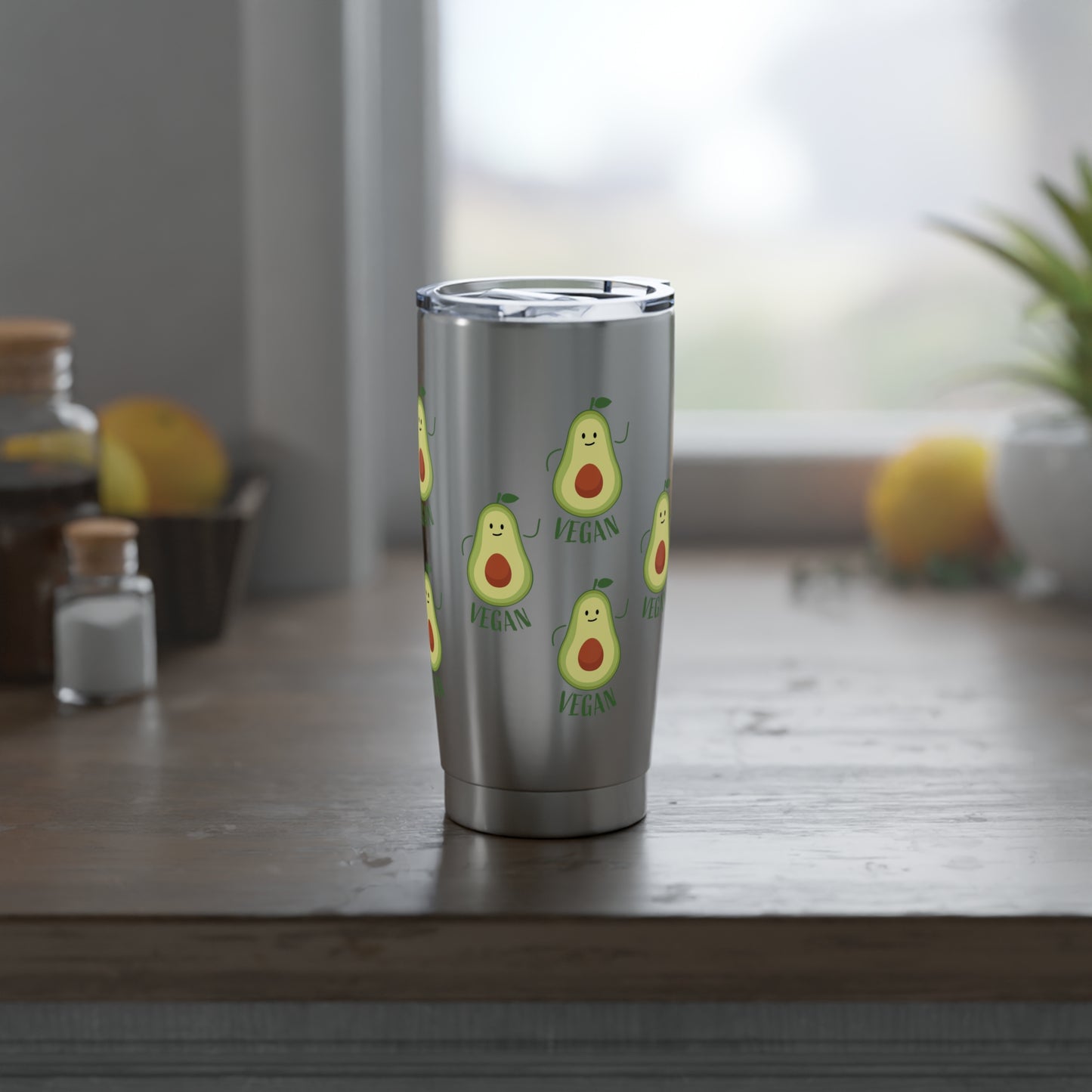 Vegan Avocado 20oz Tumbler - Fun & Functional Drinkware for Plant-Based Enthusiasts