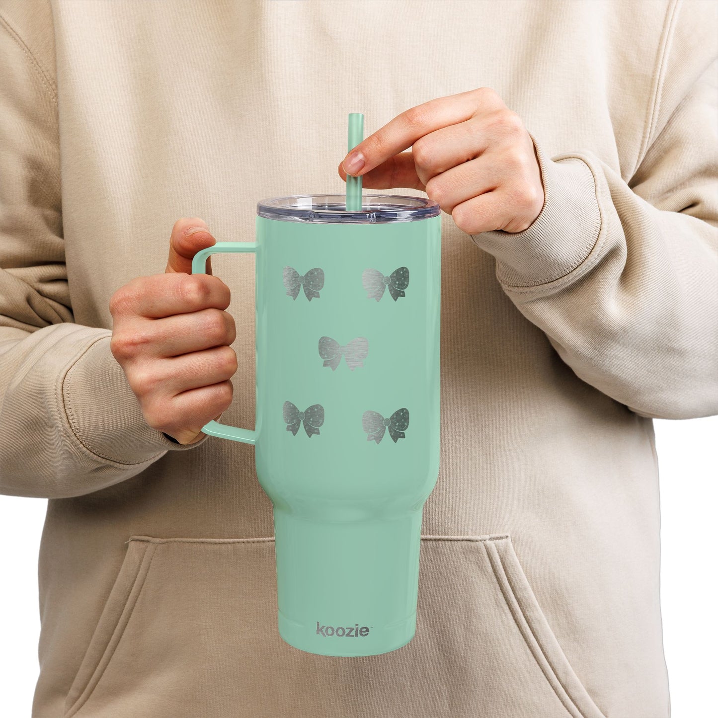 Stylish Insulated Tumbler with Lid - 40oz Bow Design - Perfect for Gifts and Celebrations