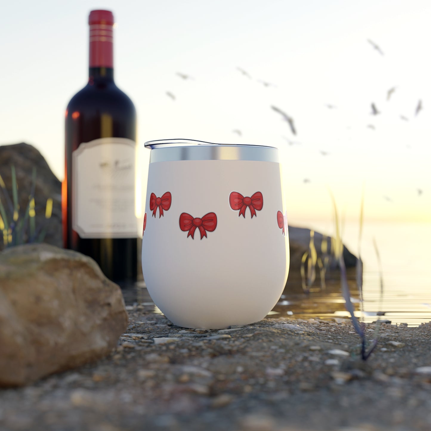 Festive Bow Insulated Cup - 12oz Christmas Travel Mug
