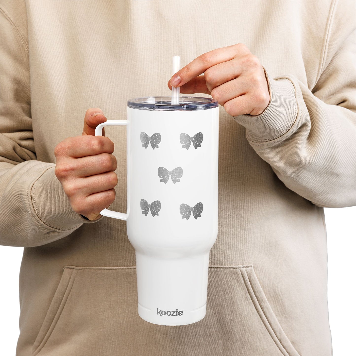 Stylish Insulated Tumbler with Lid - 40oz Bow Design - Perfect for Gifts and Celebrations