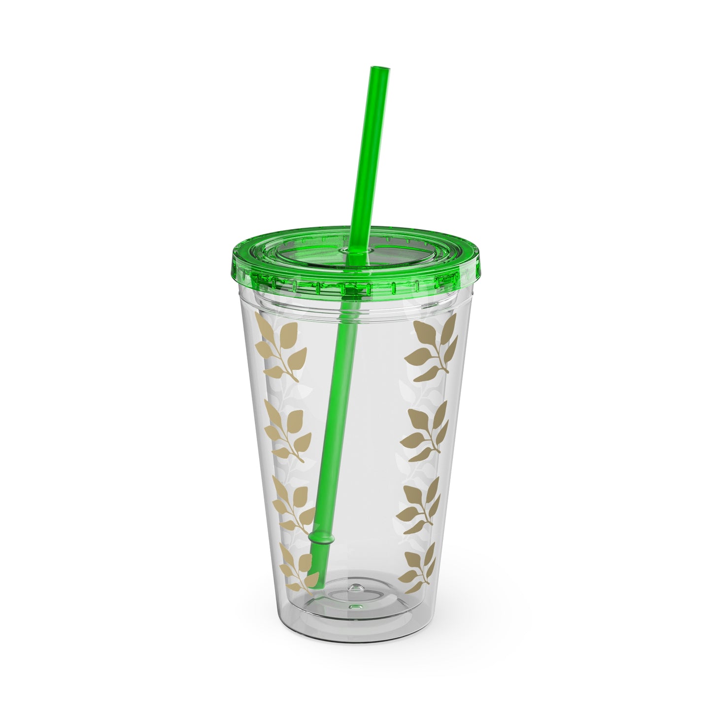 Sunsplash Floral Tumbler with Straw - 16oz Clear Drinkware