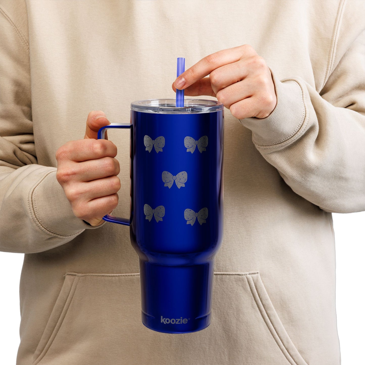 Stylish Insulated Tumbler with Lid - 40oz Bow Design - Perfect for Gifts and Celebrations