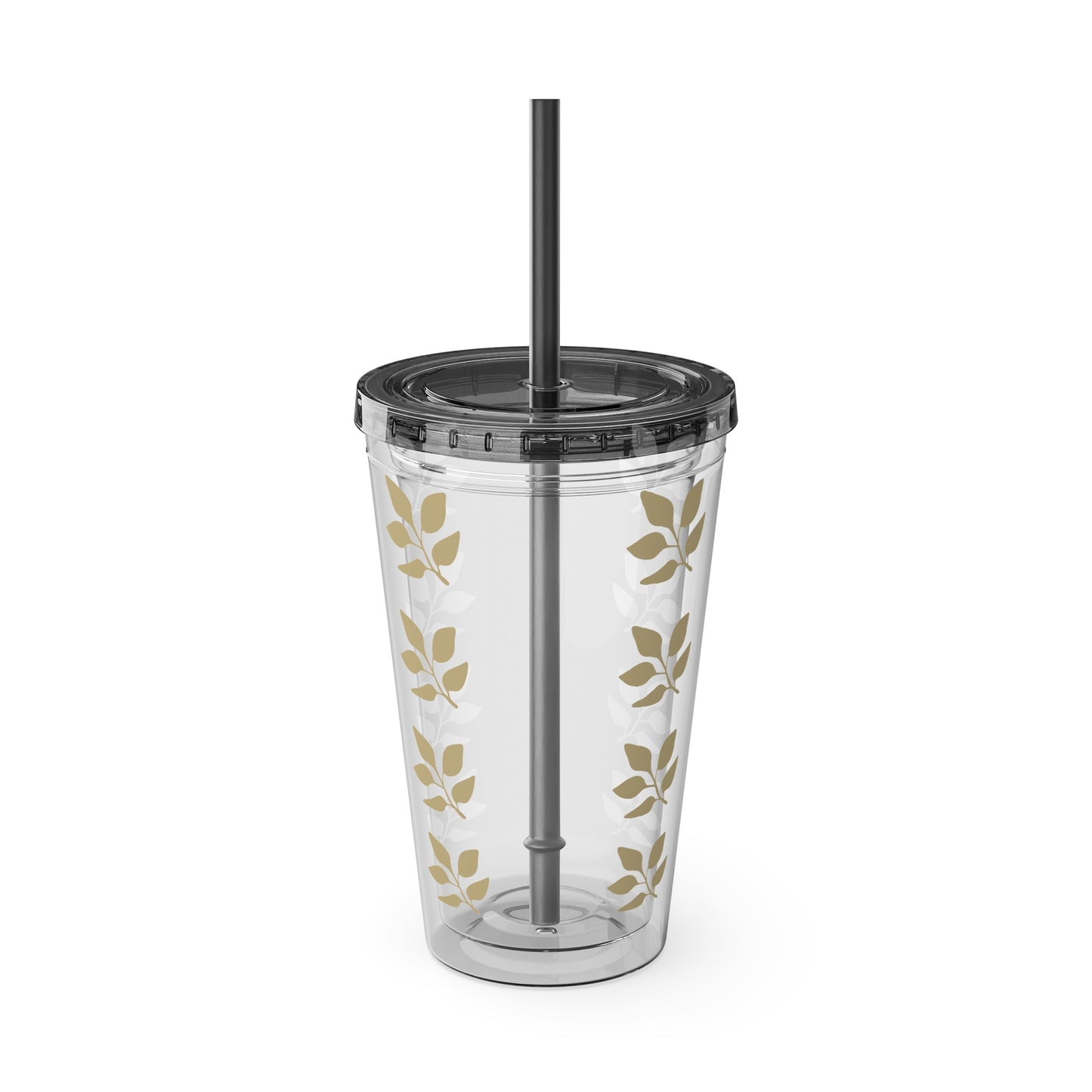 Sunsplash Floral Tumbler with Straw - 16oz Clear Drinkware