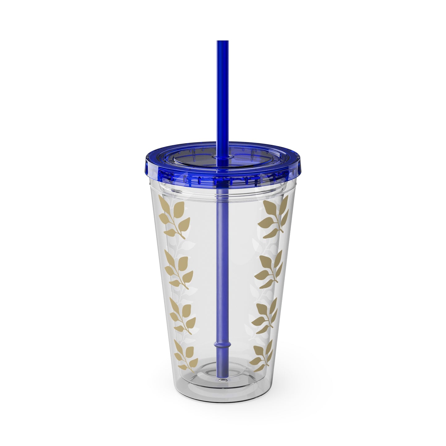 Sunsplash Floral Tumbler with Straw - 16oz Clear Drinkware