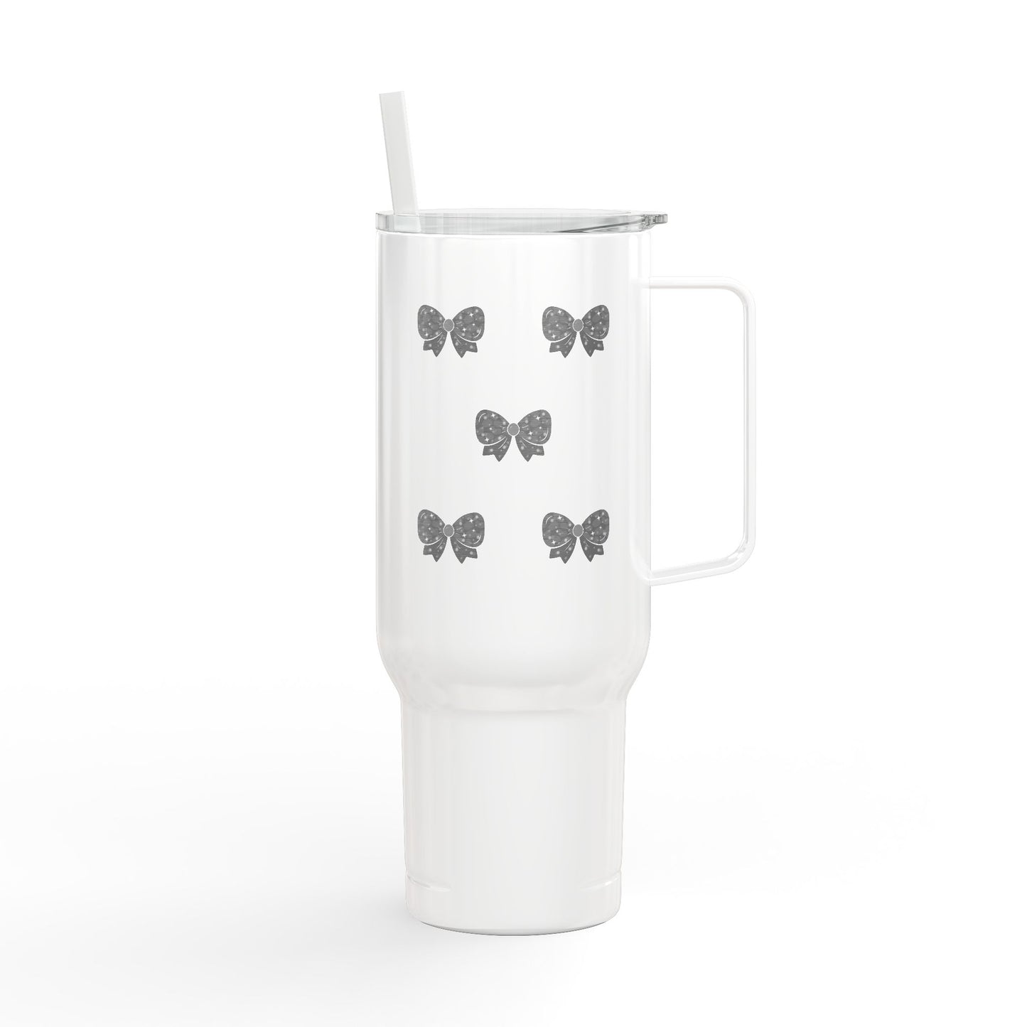 Stylish Insulated Tumbler with Lid - 40oz Bow Design - Perfect for Gifts and Celebrations