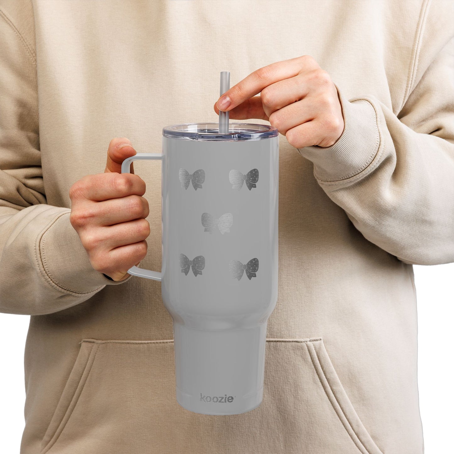 Stylish Insulated Tumbler with Lid - 40oz Bow Design - Perfect for Gifts and Celebrations