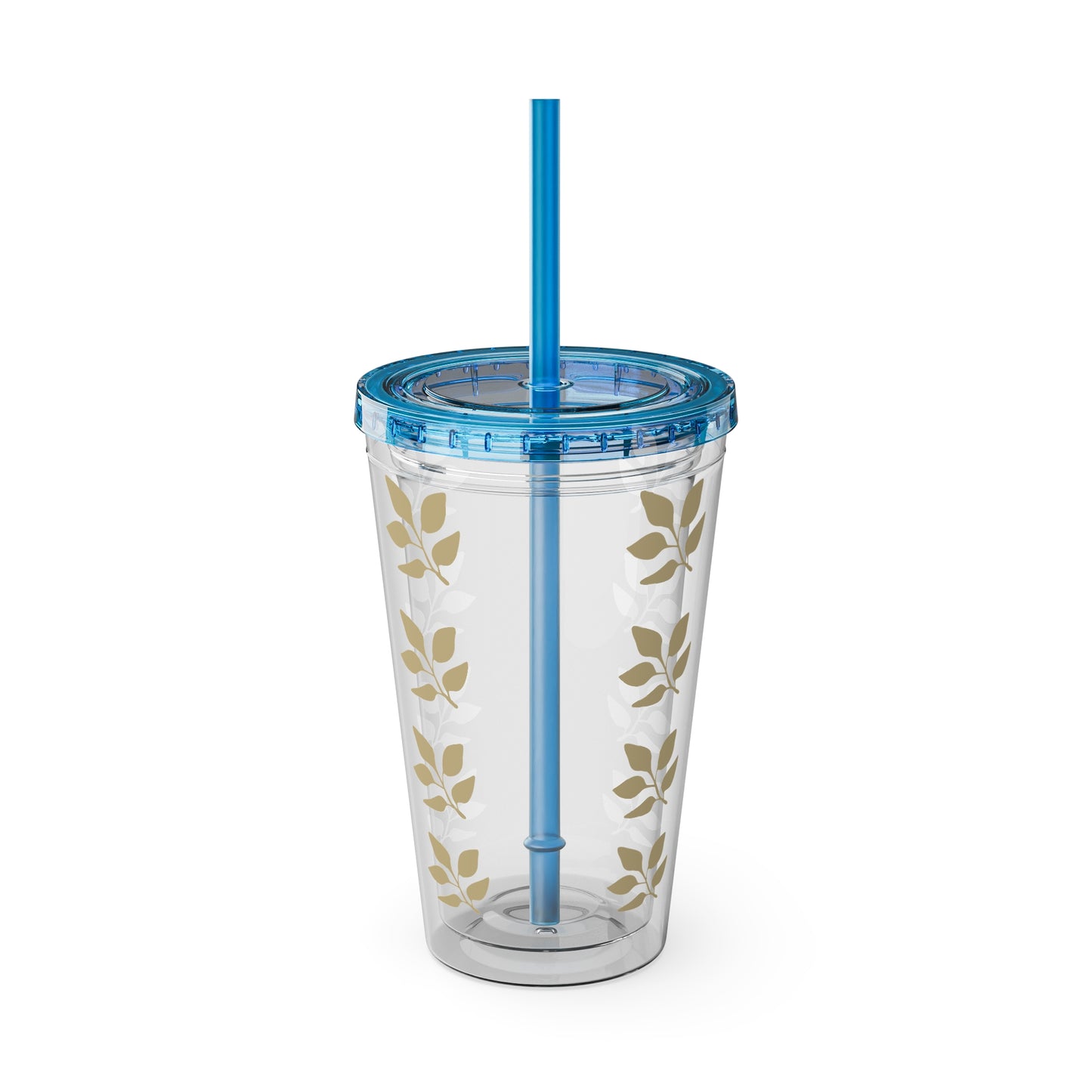 Sunsplash Floral Tumbler with Straw - 16oz Clear Drinkware