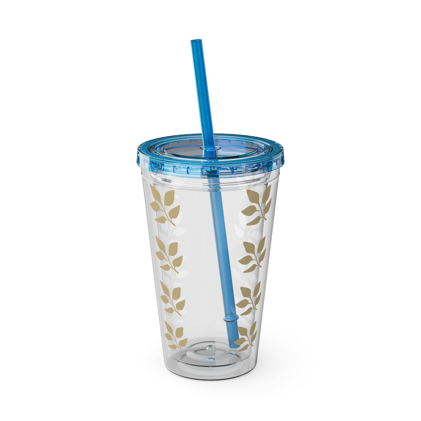 Sunsplash Floral Tumbler with Straw - 16oz Clear Drinkware