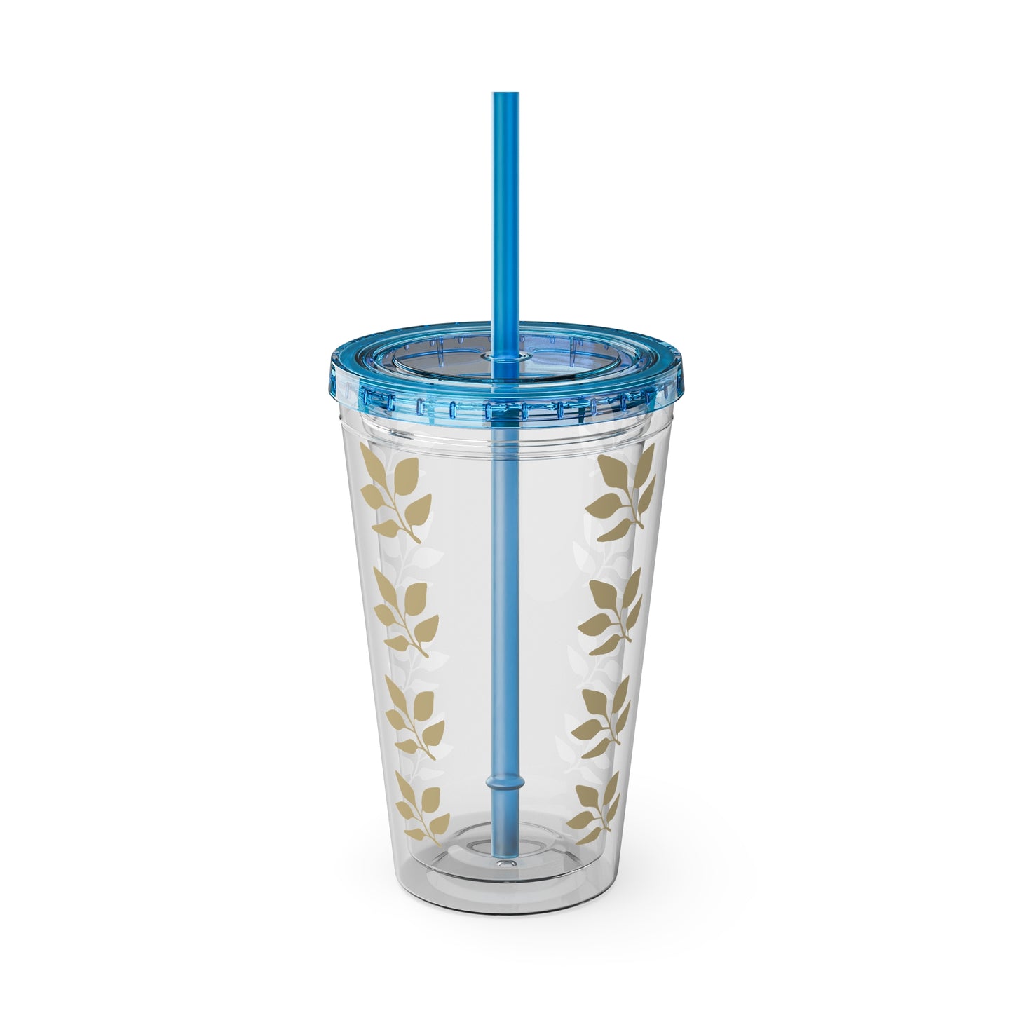 Sunsplash Floral Tumbler with Straw - 16oz Clear Drinkware