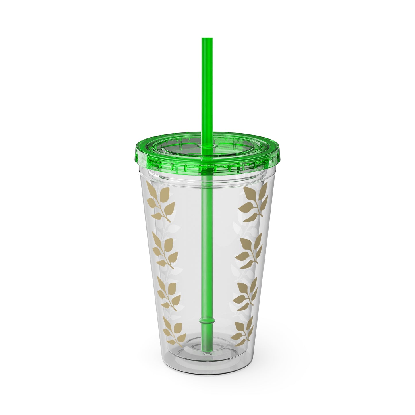 Sunsplash Floral Tumbler with Straw - 16oz Clear Drinkware