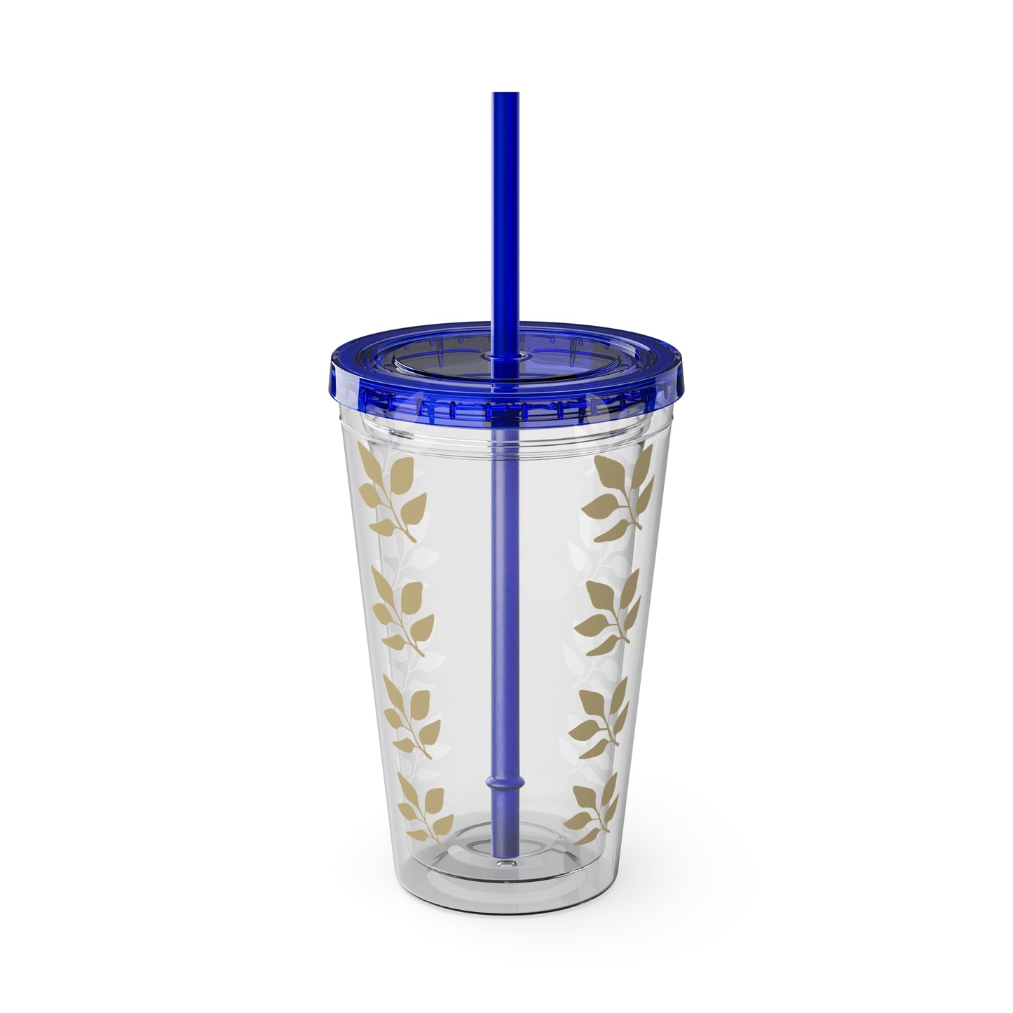 Sunsplash Floral Tumbler with Straw - 16oz Clear Drinkware