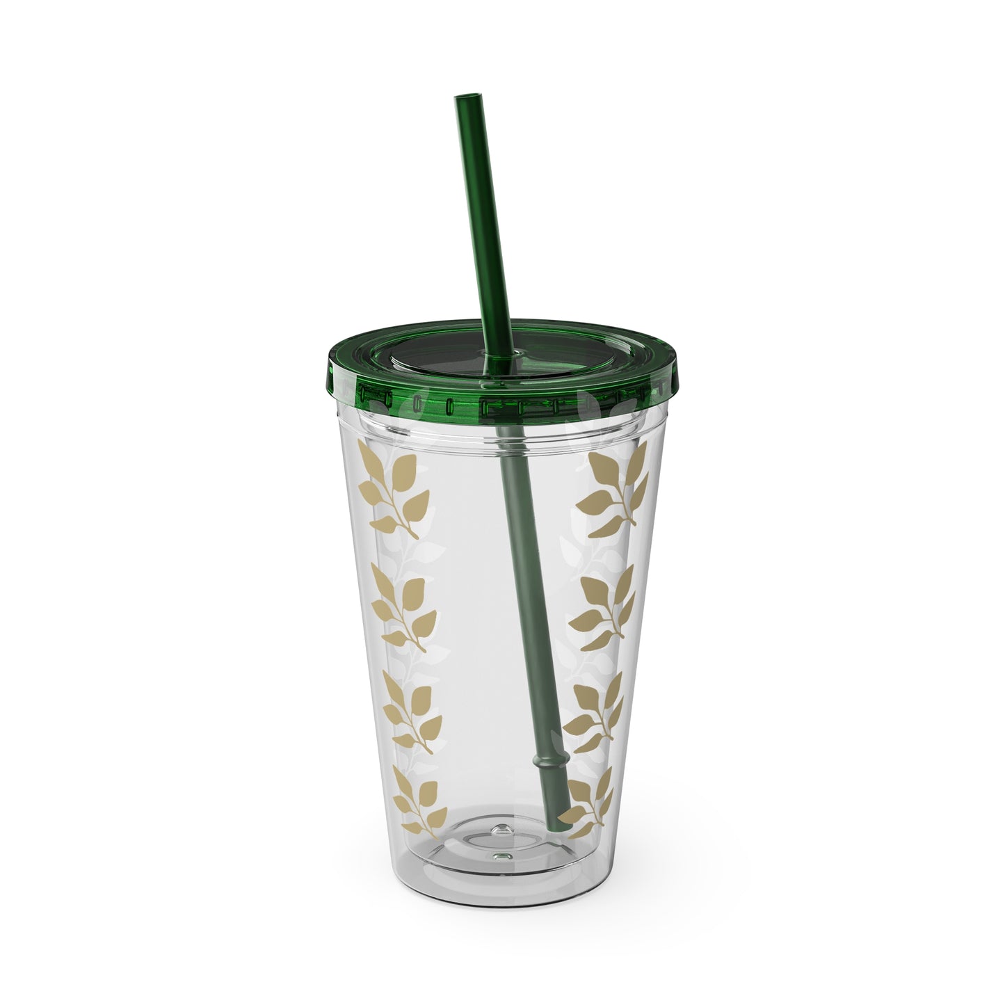 Sunsplash Floral Tumbler with Straw - 16oz Clear Drinkware