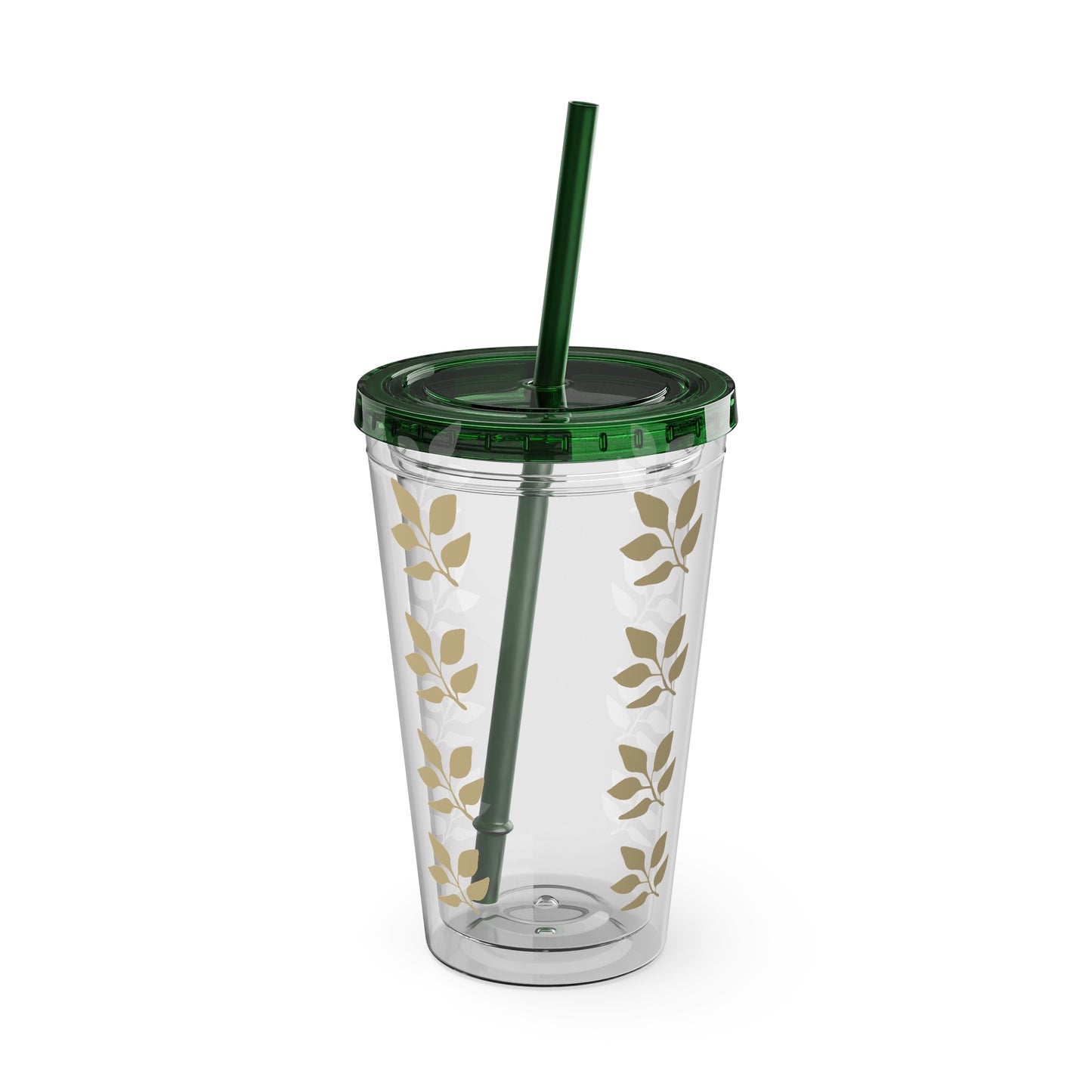 Sunsplash Floral Tumbler with Straw - 16oz Clear Drinkware