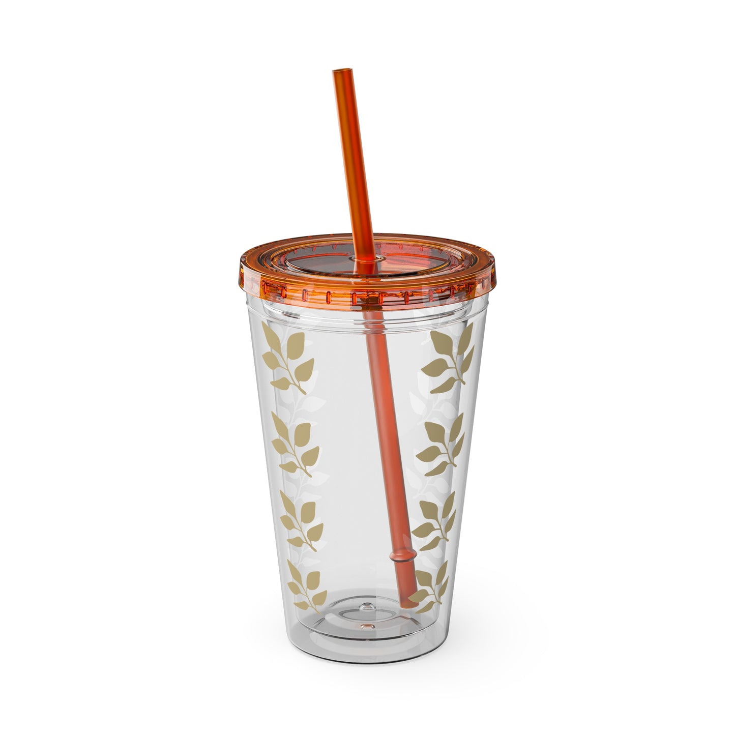 Sunsplash Floral Tumbler with Straw - 16oz Clear Drinkware