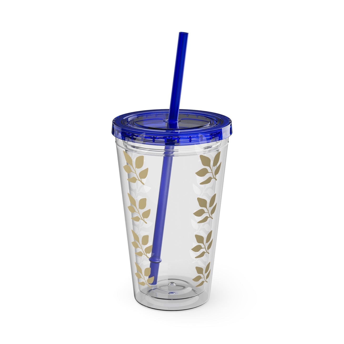 Sunsplash Floral Tumbler with Straw - 16oz Clear Drinkware