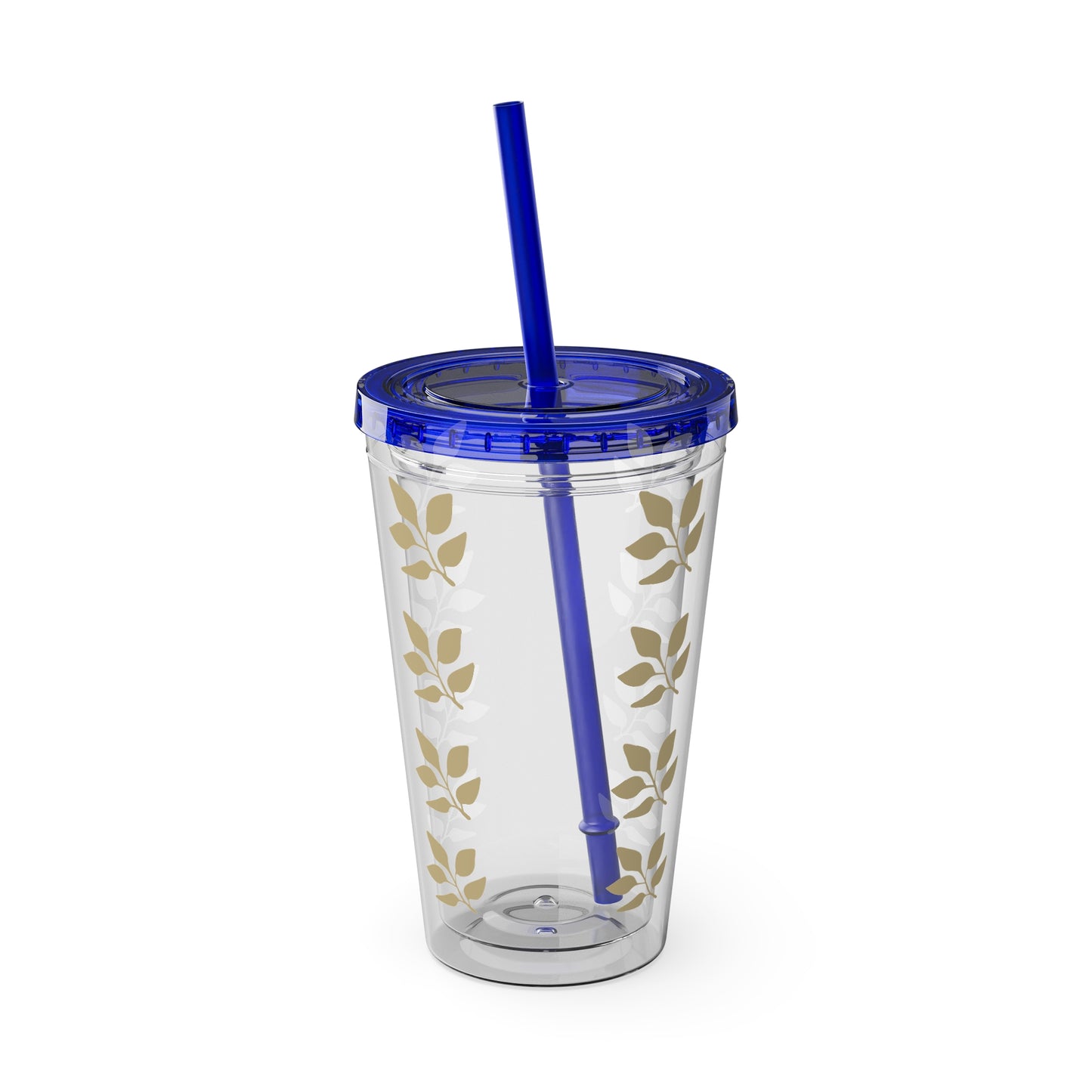 Sunsplash Floral Tumbler with Straw - 16oz Clear Drinkware