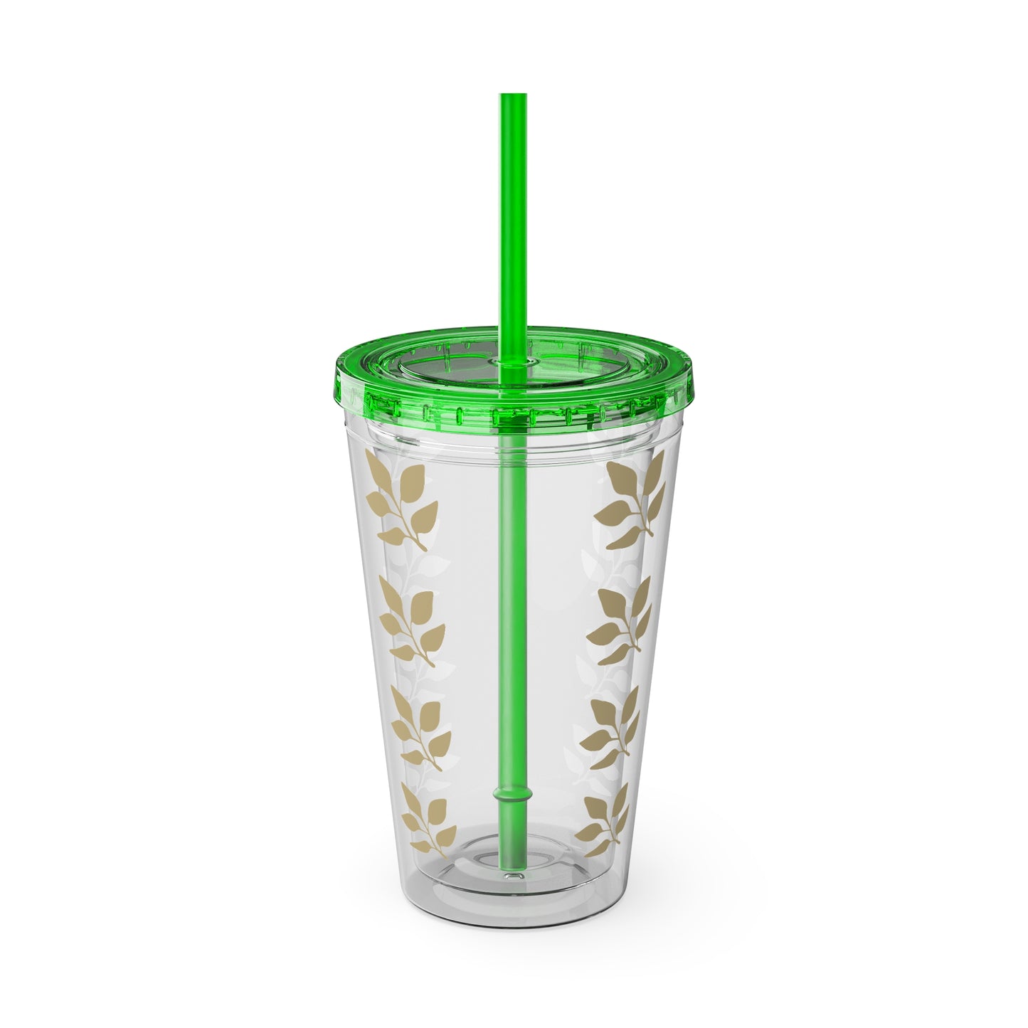 Sunsplash Floral Tumbler with Straw - 16oz Clear Drinkware