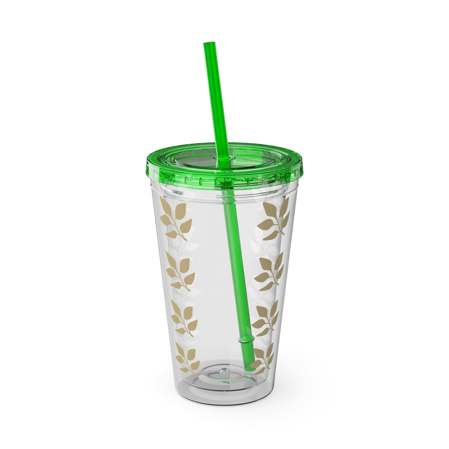 Sunsplash Floral Tumbler with Straw - 16oz Clear Drinkware