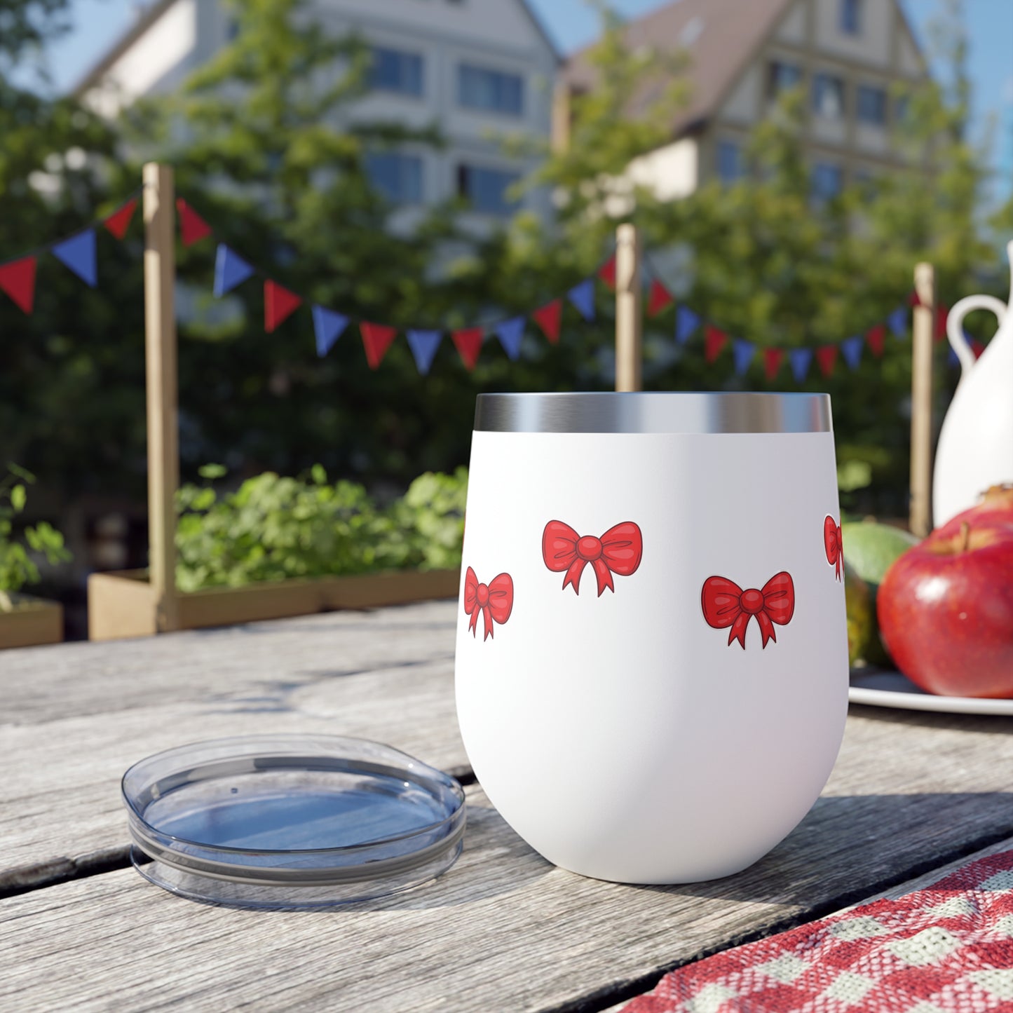 Festive Bow Insulated Cup - 12oz Christmas Travel Mug