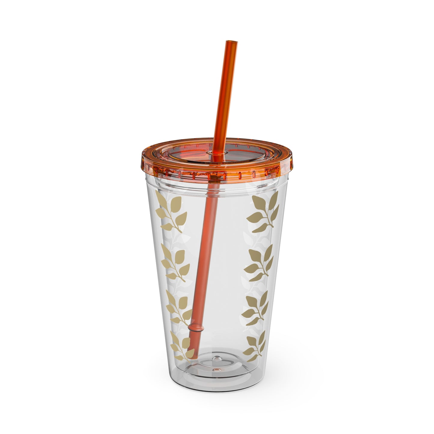 Sunsplash Floral Tumbler with Straw - 16oz Clear Drinkware