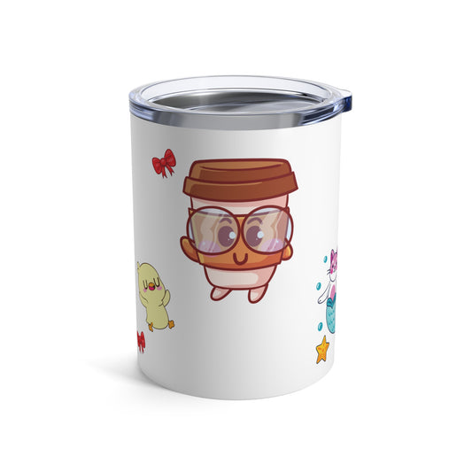 Cute Cat & Mermaid 10oz Tumbler - Perfect for Kids & Animal Lovers